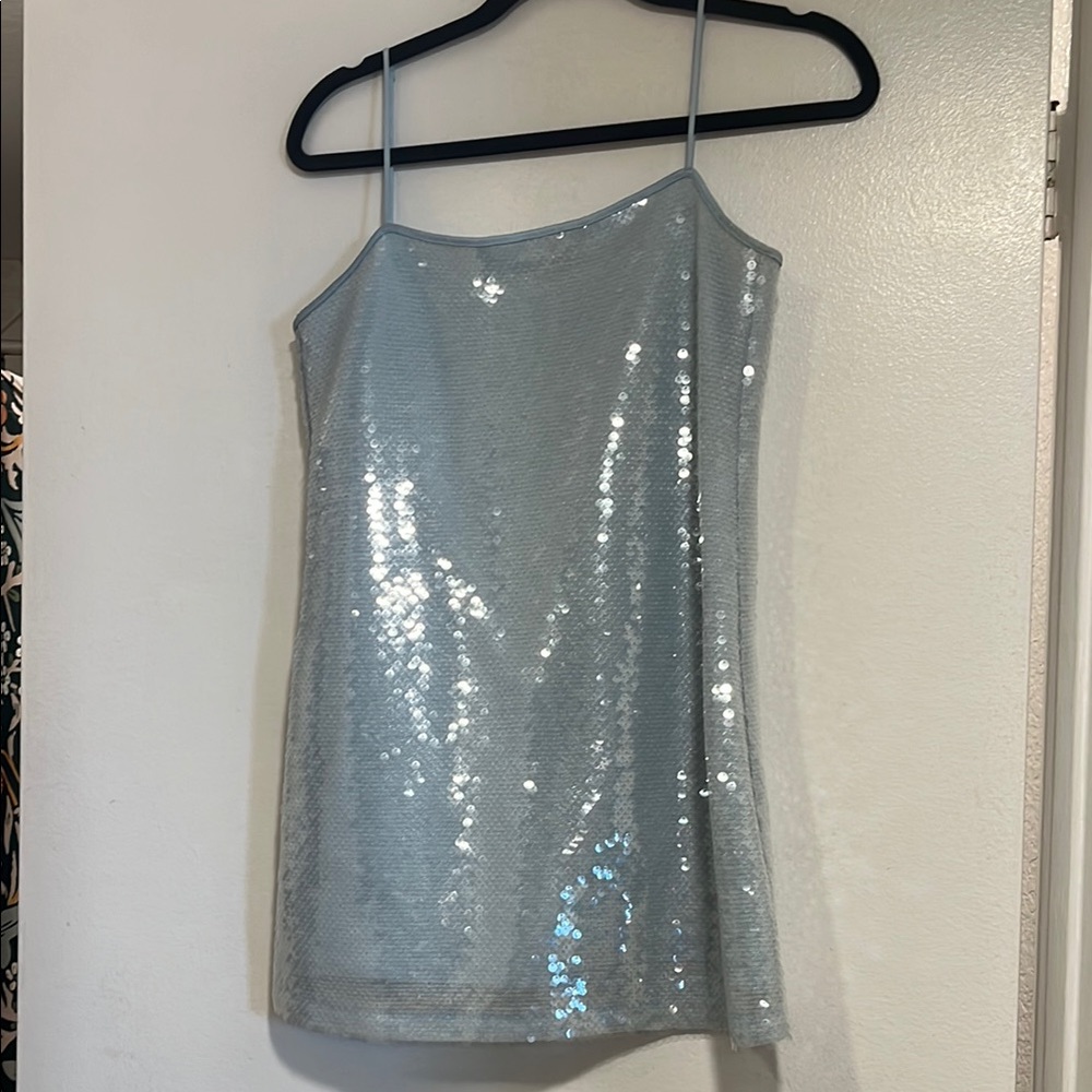 Baby blue  Sequin Slip Dress